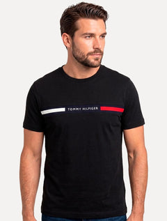 Camiseta Tommy Hilfiger Masculina Chest Insert Logo Preta