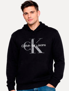 Moletom Calvin Klein Jeans Masculino Hoodie Issue Monograma Preto
