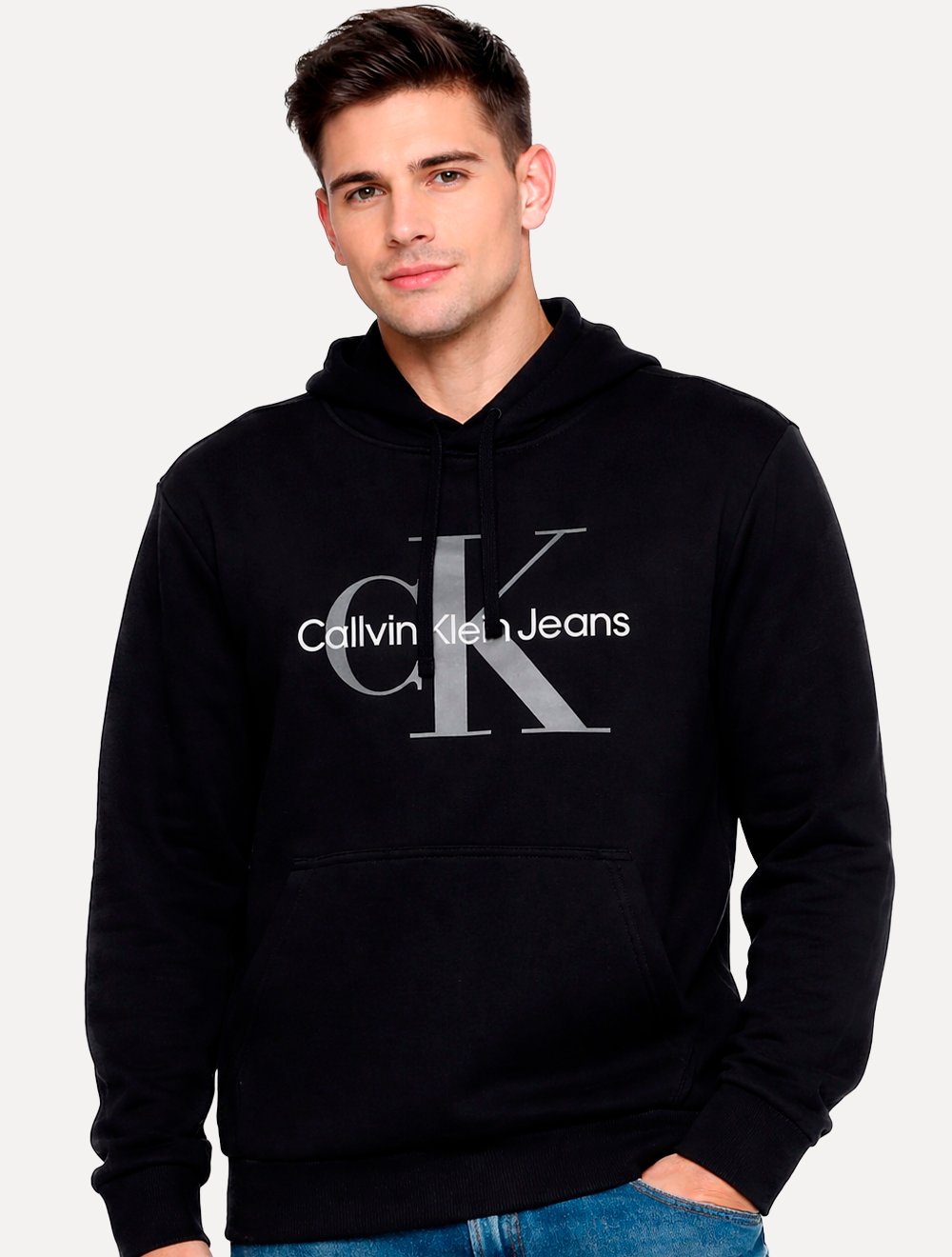 Moletom Calvin Klein Jeans Masculino Hoodie Issue Monograma Preto