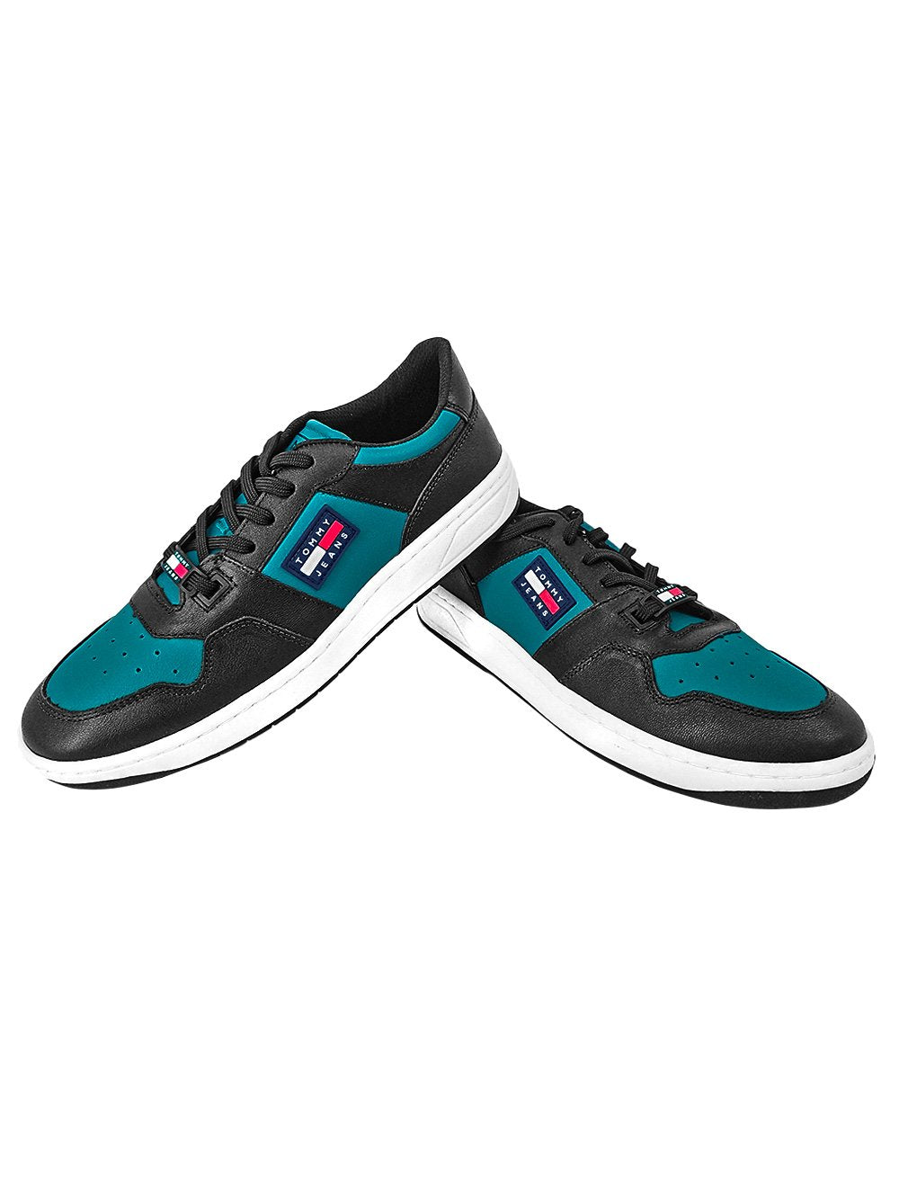 Tênis Tommy Jeans Masculino Couro Zion 4C3 Turquesa/Preto