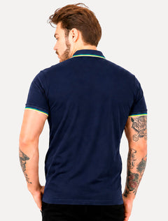 Polo Colcci Masculina Piquet Green Logo Azul Escuro