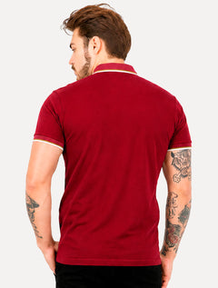 Polo Colcci Masculina Piquet Orange Logo Bordô