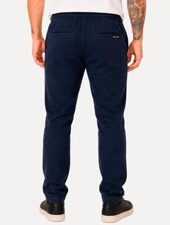 Calça Calvin Klein Jeans Masculina Cordão Flanelada Azul Marinho
