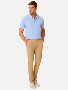 Polo Dudalina Piquet Essentials Cotton Basica Modal Azul Claro