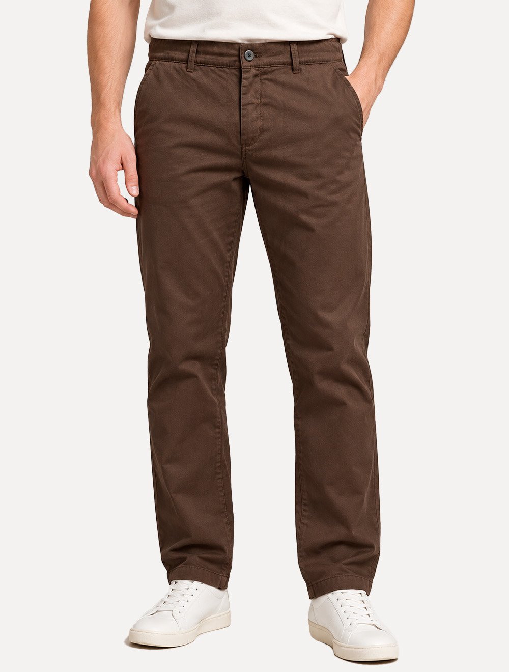 Calça Calvin Klein Jeans Masculina Viscose Linho Botão Marrom