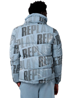 Jaqueta Replay Masculina Overtop Puffer Azul Claro