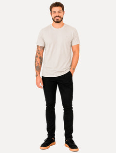 Camiseta Aramis Masculina Regular Rib Algodão Off White