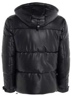 Jaqueta John John Masculina Hoodie Couro Sintético Troy Preta