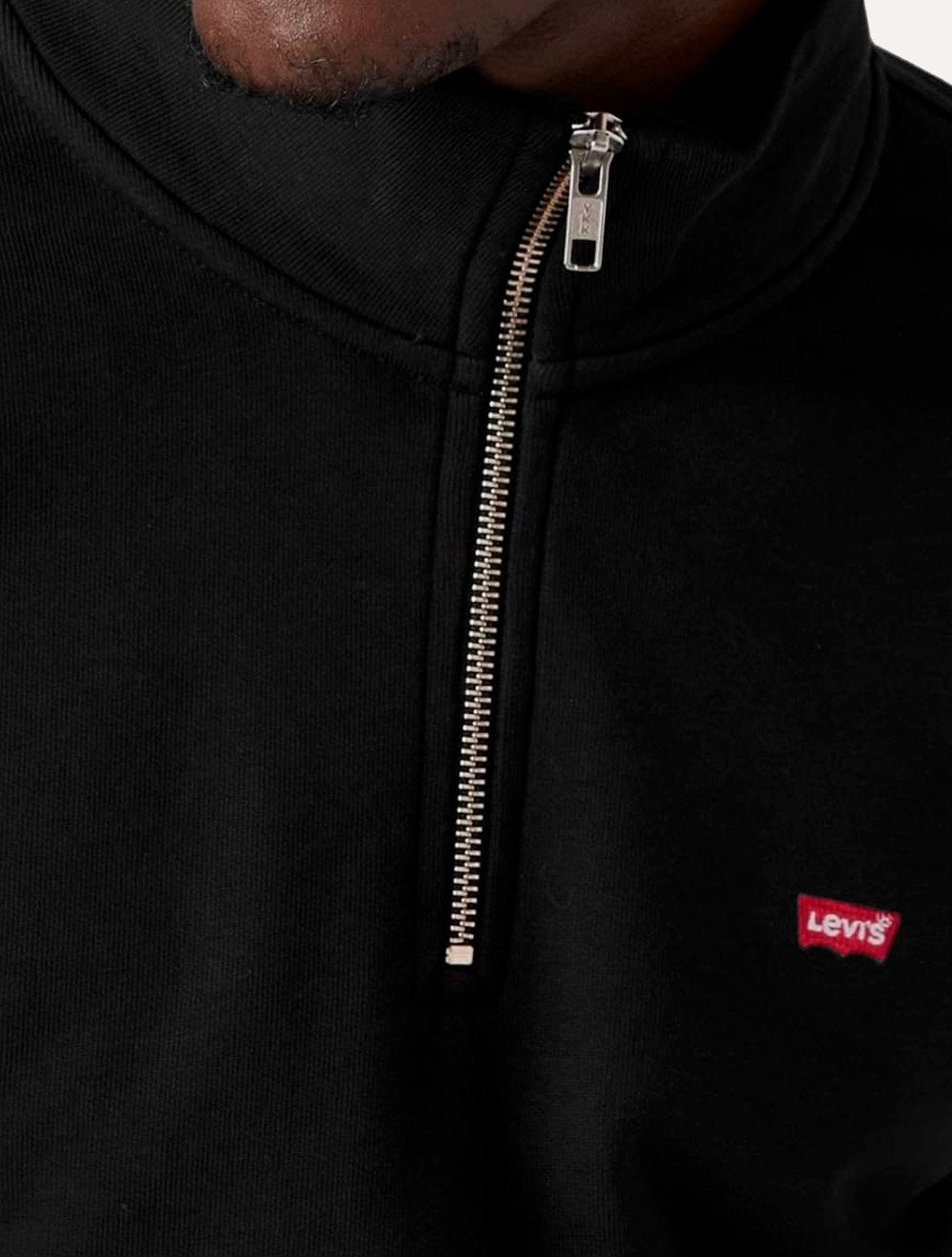 Moletom Levis Masculino Half Zip Housemark Icon Preta