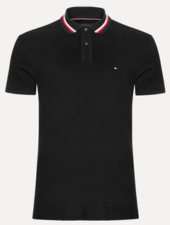 Polo Tommy Hilfiger Masculina Regular Fit Collar Preto