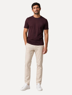 Camiseta Aramis Masculina Basic Lisa Mono Logo Bordeaux Bordô Escuro