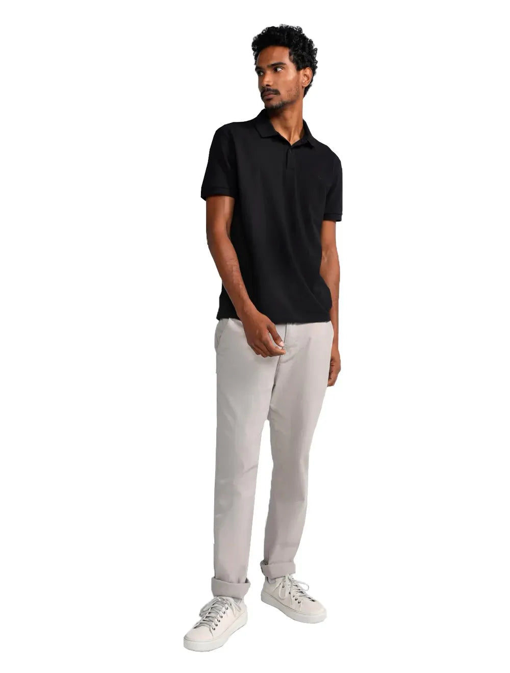 Polo Forum Masculina Malha Muscle Logo Preta