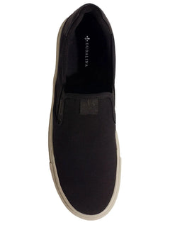 Tênis Dudalina Masculino Zara Slip On Lona Mistral Napa Logo Preto
