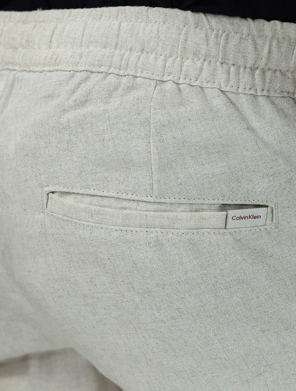 Bermuda Calvin Klein Masculina Essentials Linho Areia