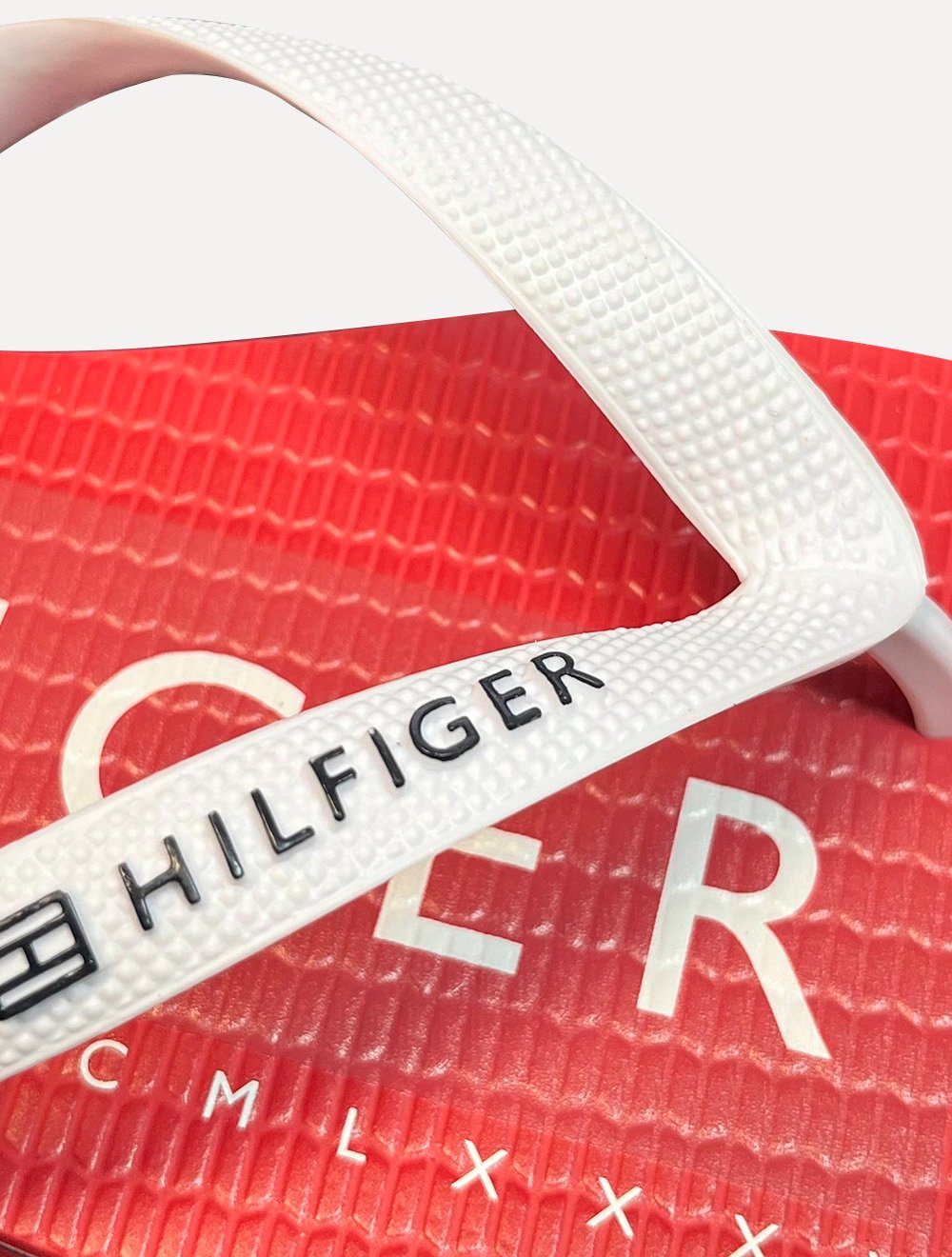 Chinelo Tommy Hilfiger Silk Flag Logo Beach Rubber Vermelho