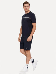 Bermuda Tommy Hilfiger Moletom Masculina Small Logo Preta