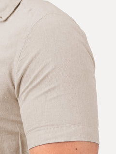 Camisa Aramis Masculina Manga Curta Slim Oxford Planalto Cáqui