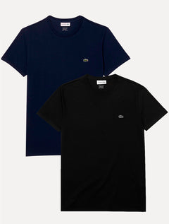 Kit Camisetas Lacoste | Masculinas Jersey Pima Cotton Preta/Azul Marinho 2UN