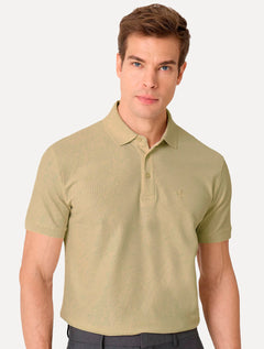 Polo Dudalina Masculina Piquet Essential Color Cáqui Médio