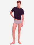 Cuecas Calvin Klein Brief Cotton Print Cinza Mescla Pack 2UN