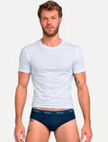 Cueca Mash Slip Cotton Basic Marinho/Preta Pack 3UN