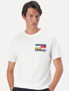 Camiseta Tommy Hilfiger Masculina Colour Flag Tee Branca