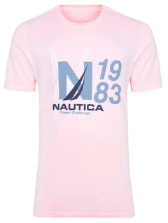 Camiseta Nautica Masculina Challengers N1983 Sketch Rosa