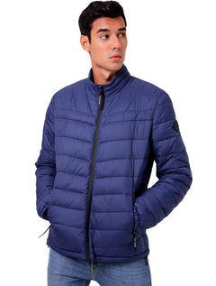 Jaqueta Replay Masculina Nylon Matelassê Azul Escuro