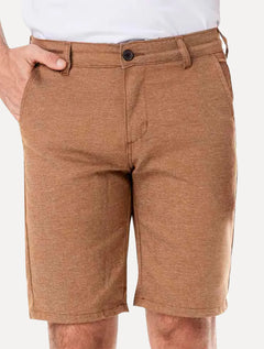 Bermuda King & Joe Sarja Masculina Slim Texture Marrom Mescla
