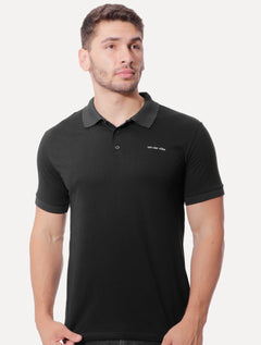 Polo Von der Volke Masculina Malha Origineel Label Preta