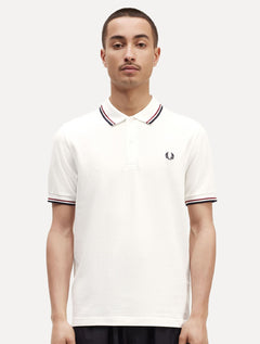 Polo Fred Perry Masculina Piquet Regular Red Navy Twin Tipped Off-White