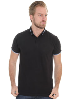 Polo Forum Masculina Muscle Piquet Collar Detail Preta