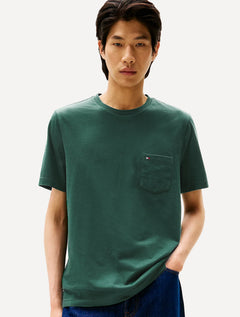 Camiseta Tommy Hilfiger Masculina Regular Pocket Verde Escuro