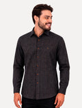 Camisa Dudalina Masculina Slim Slub Cotton Flame Xadrez Azul Marinho