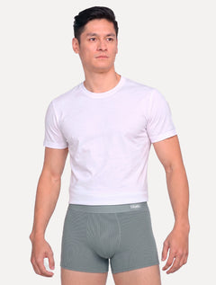 Cueca Mash Masculina Boxer Microfibra Risca de Giz Cinza