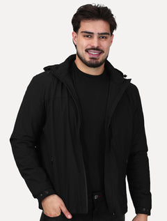 Jaqueta Dixen Masculina Corta-Vento Nylon Pocket Zip Preta