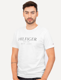 Camiseta Tommy Hilfiger | Masculina Big Logo Est.1985 Branca