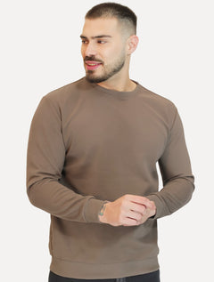 Moletom Dixen Masculino Crewneck Liso Marrom
