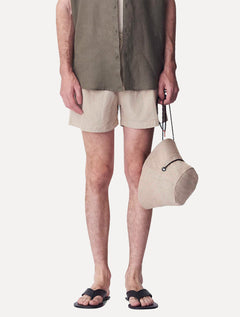 Short Osklen Masculino Fluid Linen Pleats Off-White