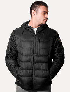 Jaqueta Victory Eagle Masculina Nylon Hoodie Puffer Preta