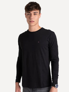Camiseta Tommy Hilfiger Manga Longa Essential Tee Preta