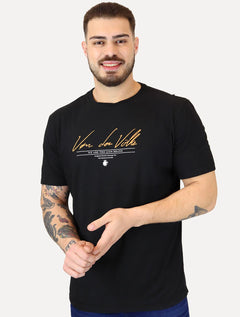 Camiseta Von der Volke Masculina Origineel Signature Logo Preta