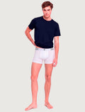 Cueca Dudalina Boxer Seamless Logo Stripes Branca 1UN