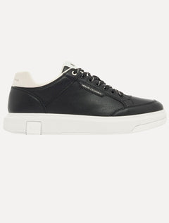 Tênis Armani Exchange Masculino Sneakers Low Pipe Off-White Preto