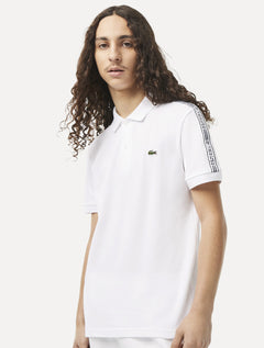 Polo Lacoste Masculina Regular Piquet Signature Sash Branca