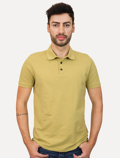 Polo Ellus Masculina Piquet Classic Easa Mostarda
