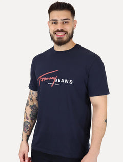 Camiseta Tommy Jeans Signature NY Center Azul Marinho