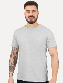 Camiseta Colcci Masculina Slim Back To Basics Orange Logo Cinza Mescla