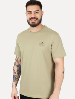 Camiseta Tommy Hilfiger Masculina Stack Brand Love Cáqui