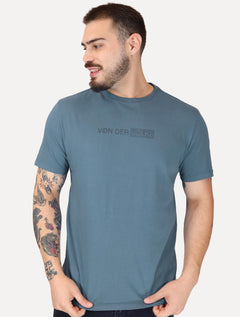 Camiseta Von der Volke Masculina Origineel Lettering Azul